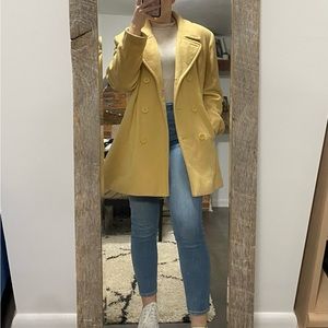 Bromley Collection Butter Yellow Vintage Wool Pea Coat